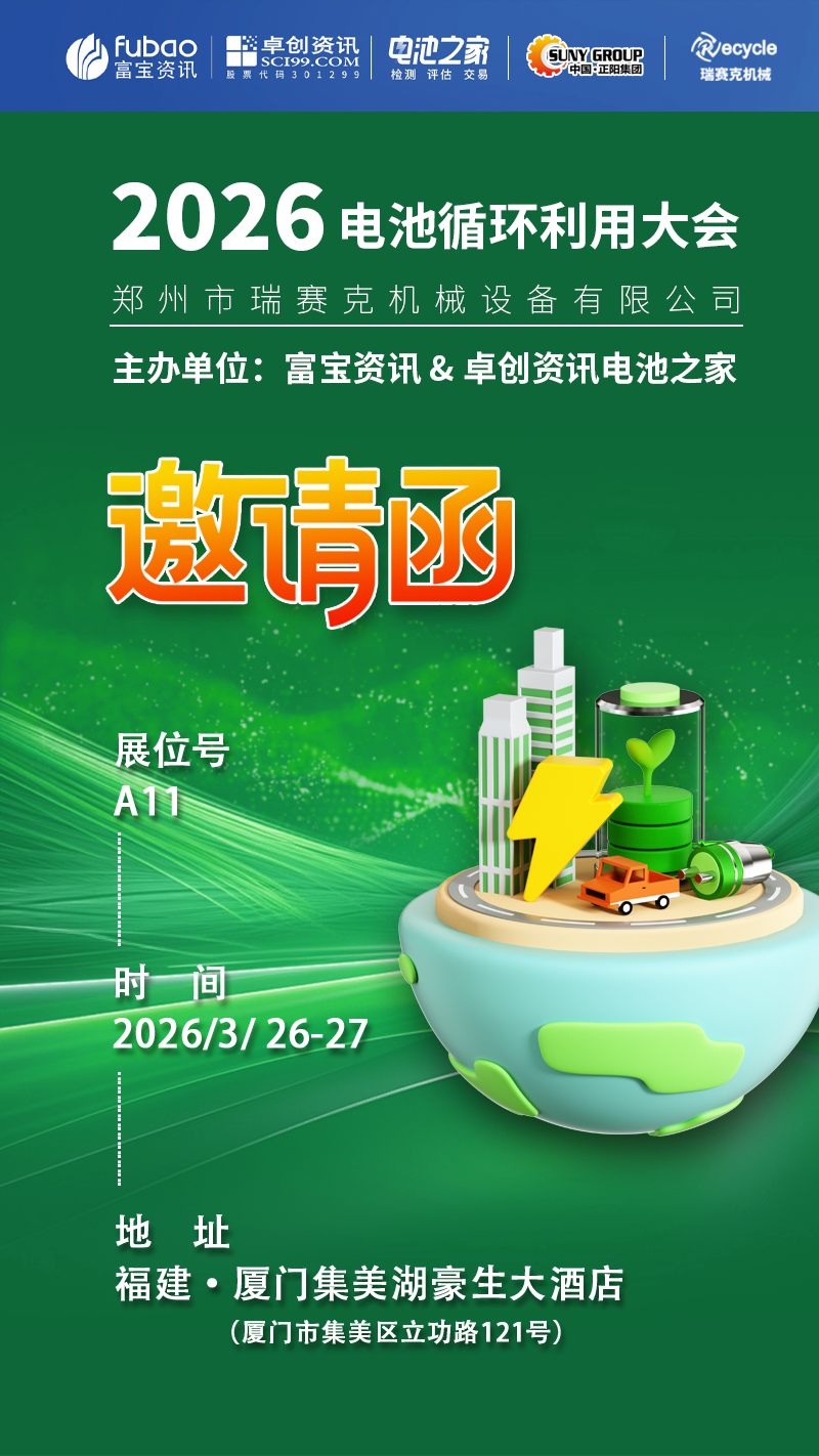 2026 電池循環(huán)利用大會(huì)開(kāi)展啦！鄭州瑞賽克在 A11 等您～